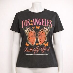 Los Angeles Butterfly Effect Graphic Tee - Black & Orange